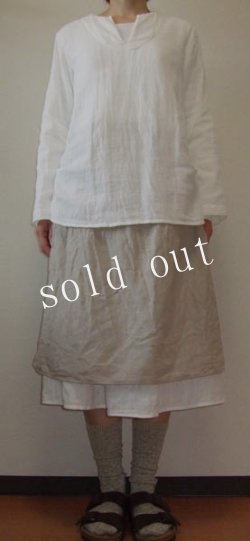 画像1: サンプルsale20%off 綿麻Wガーゼプルオーバーシャツ