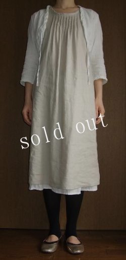 画像1: リネンピンタックワンピース（1点サンプル 30%off）