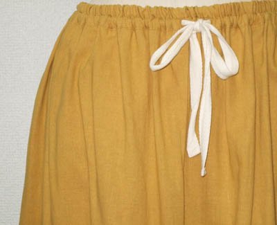 画像2: ＜お得なサンプルSale＞エアワッシャーハーフリネンひも付きギャザースカート（Ｌ-85）