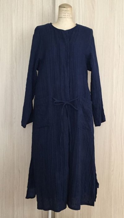 画像3: ＜1点物商品＞藍染めWガーゼ羽織りコート
