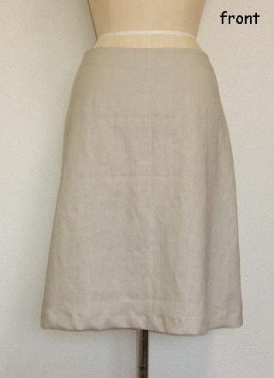 画像1: リネン＆Wガーゼ後ろリボンスカート