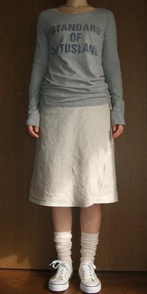 画像1: リネン巻きスカート in キュロット (1)